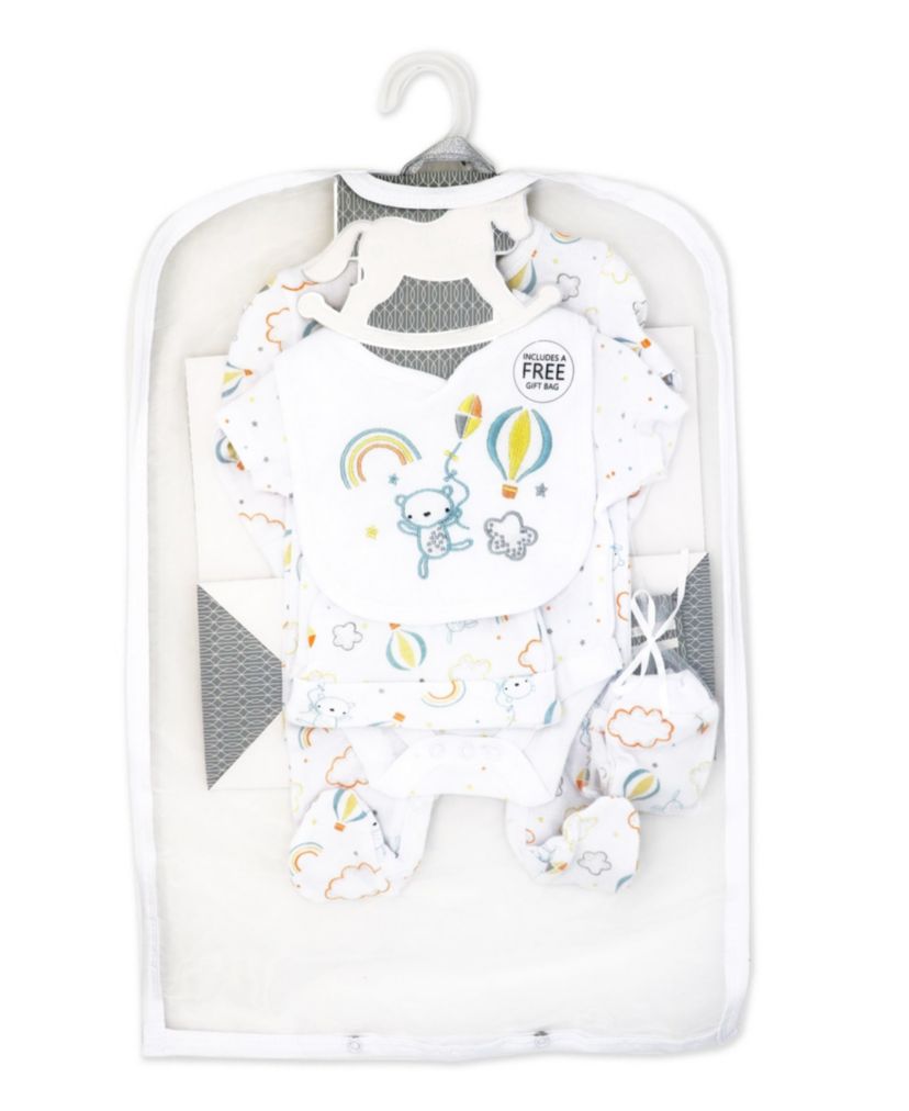 Baby Boys and Girls Rainbows and Balloons Layette, 5 Piece Set