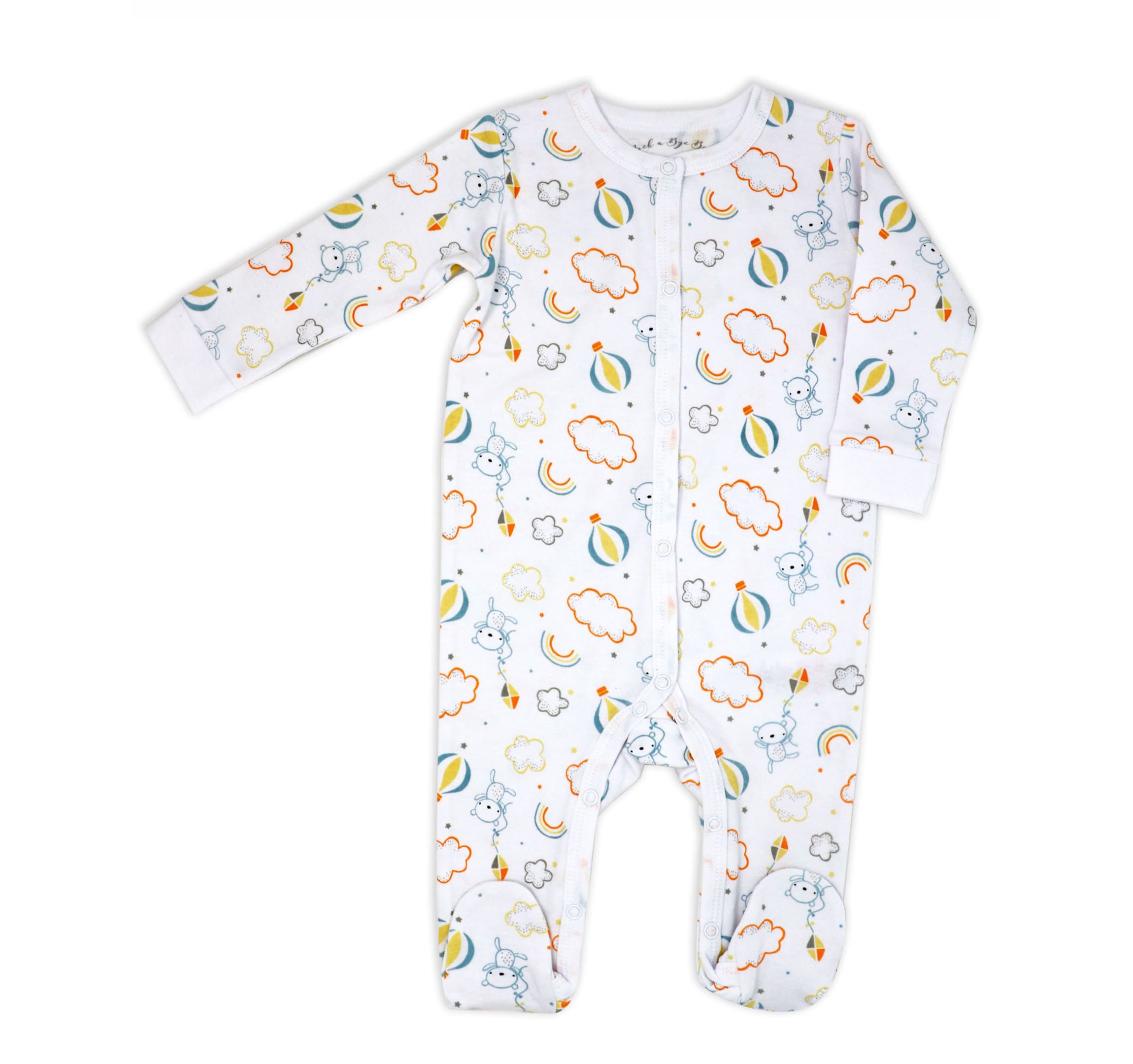 Baby Boys and Girls Rainbows and Balloons Layette, 5 Piece Set