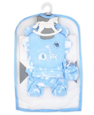 Baby Boys Blue Safari Layette, 5 Piece Set