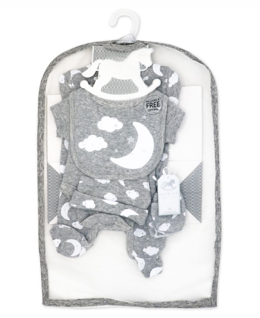 Baby Boys and Girls Crescent Moon Layette, 5 Piece Set