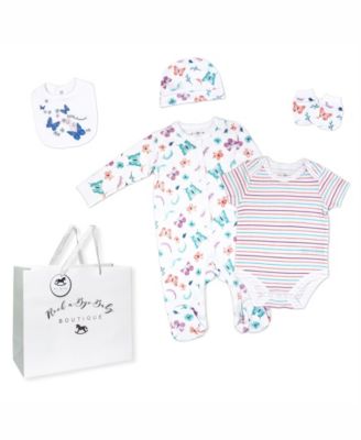 Baby Girls Butterflies Layette, 5 Piece Set