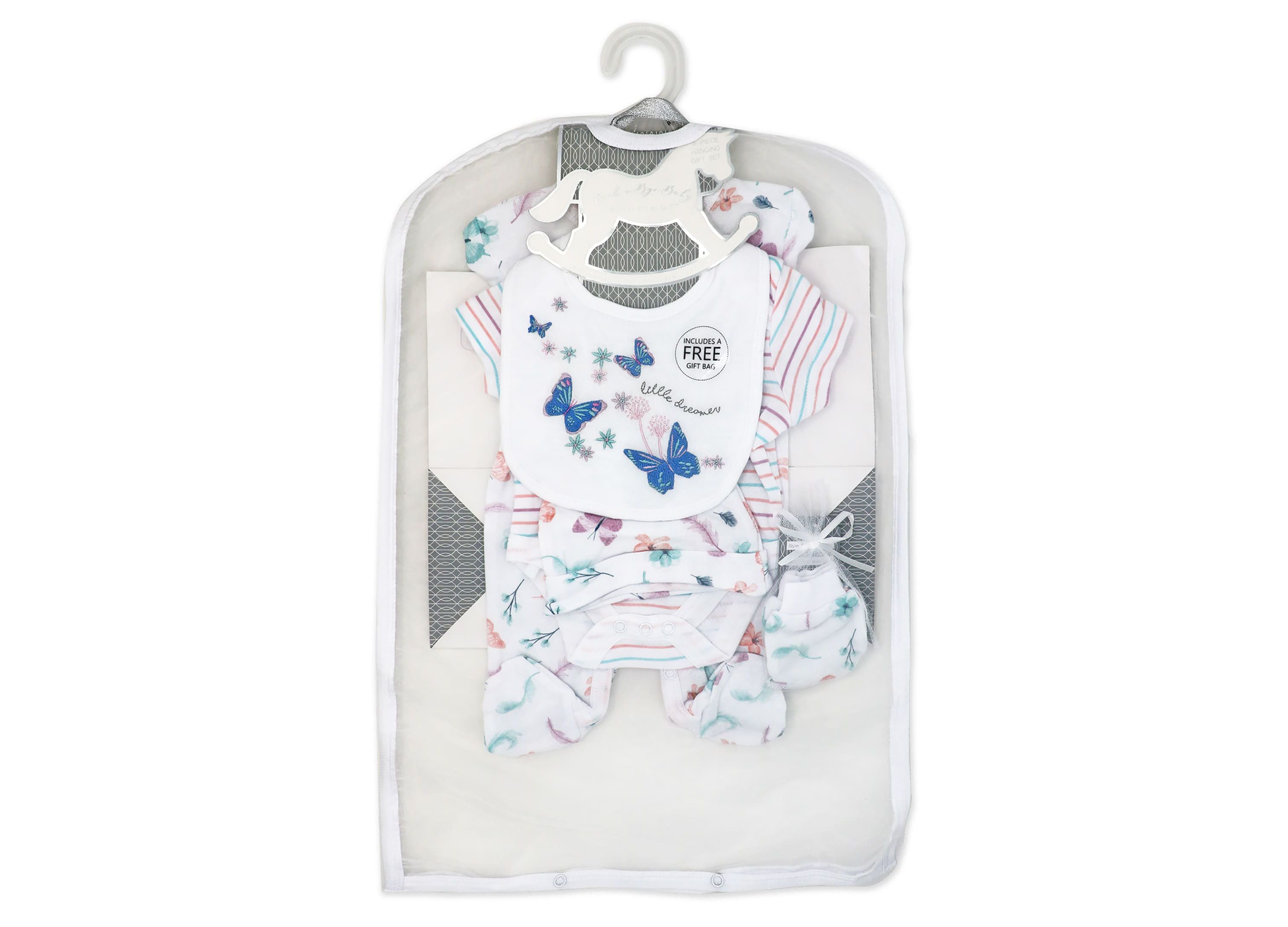 Baby Girls Butterflies Layette, 5 Piece Set