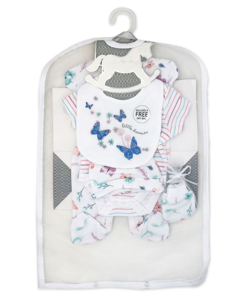 Baby Girls Butterflies Layette, 5 Piece Set