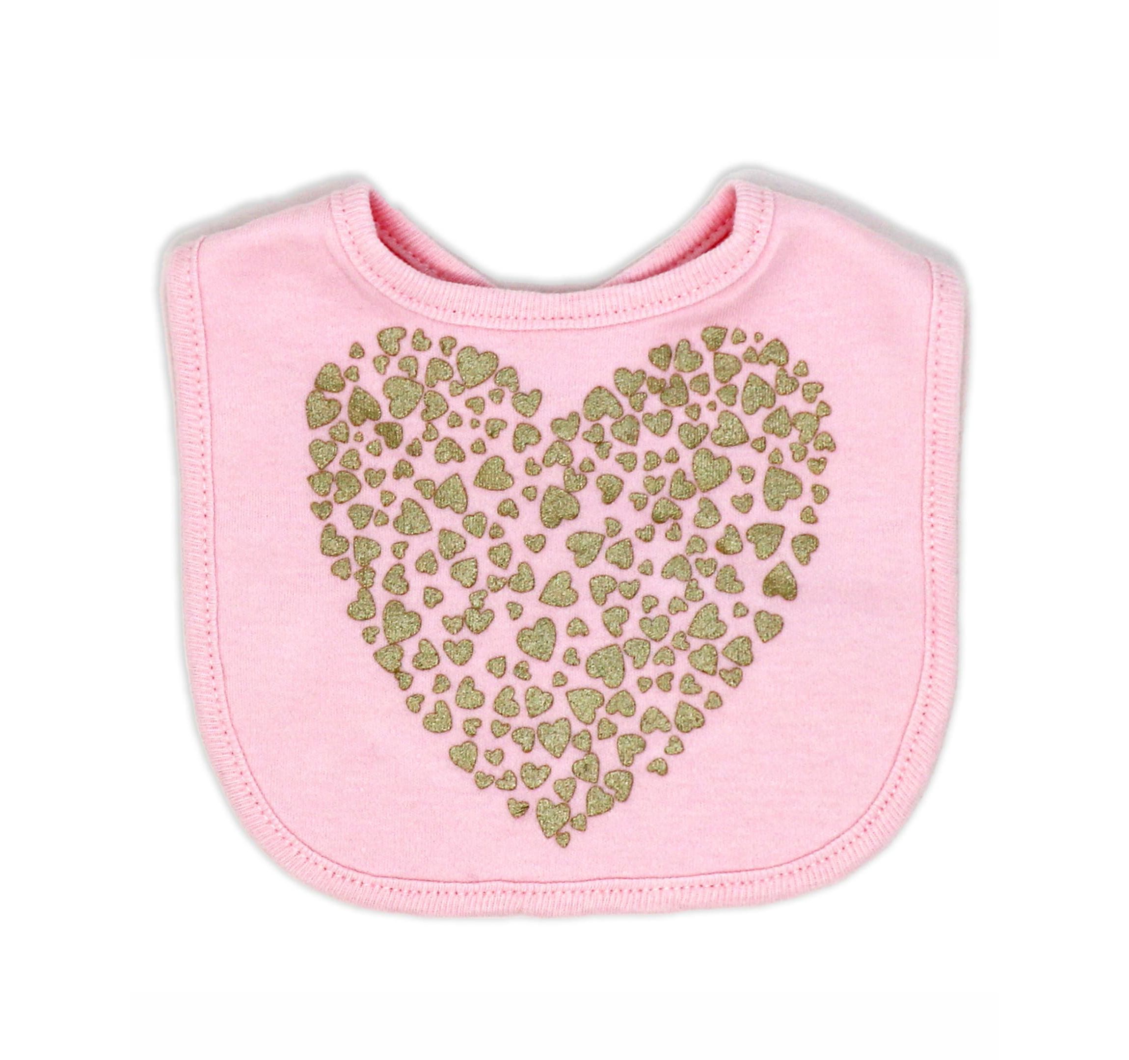 Baby Girls Golden Hearts Layette, 5 Piece Set