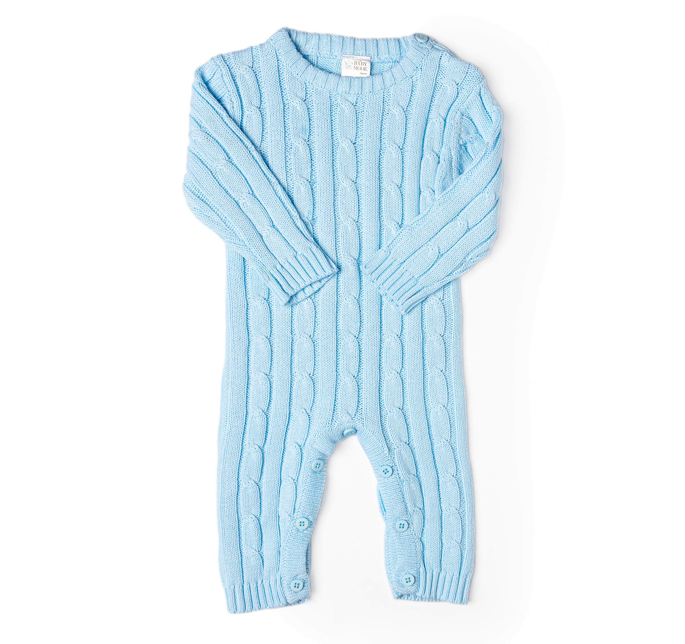 Baby Boys Long Sleeved Cable Knit Romper