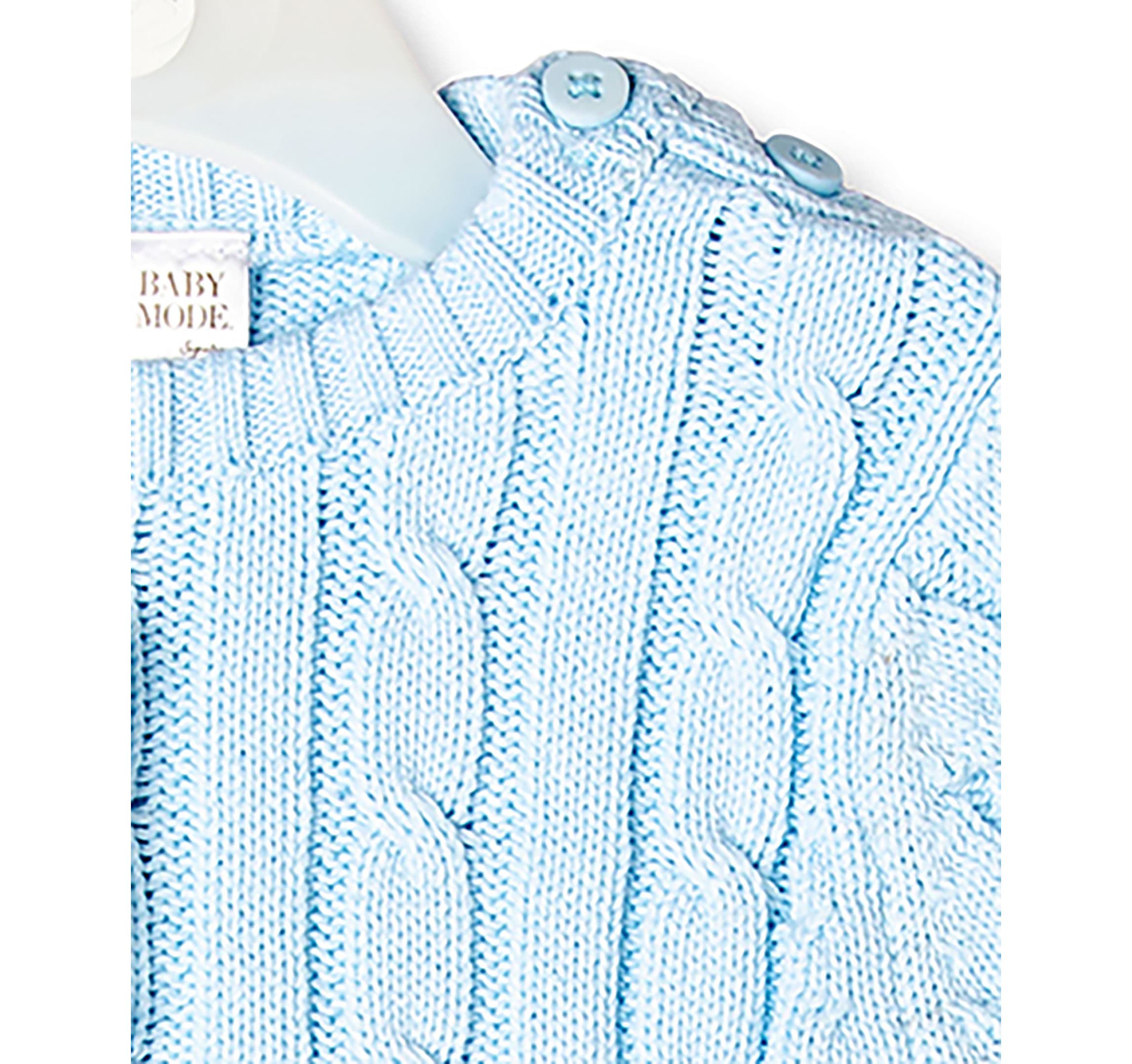 Baby Boys Long Sleeved Cable Knit Romper