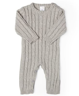 Baby Boys and Girls Long Sleeved Cable Knit Romper