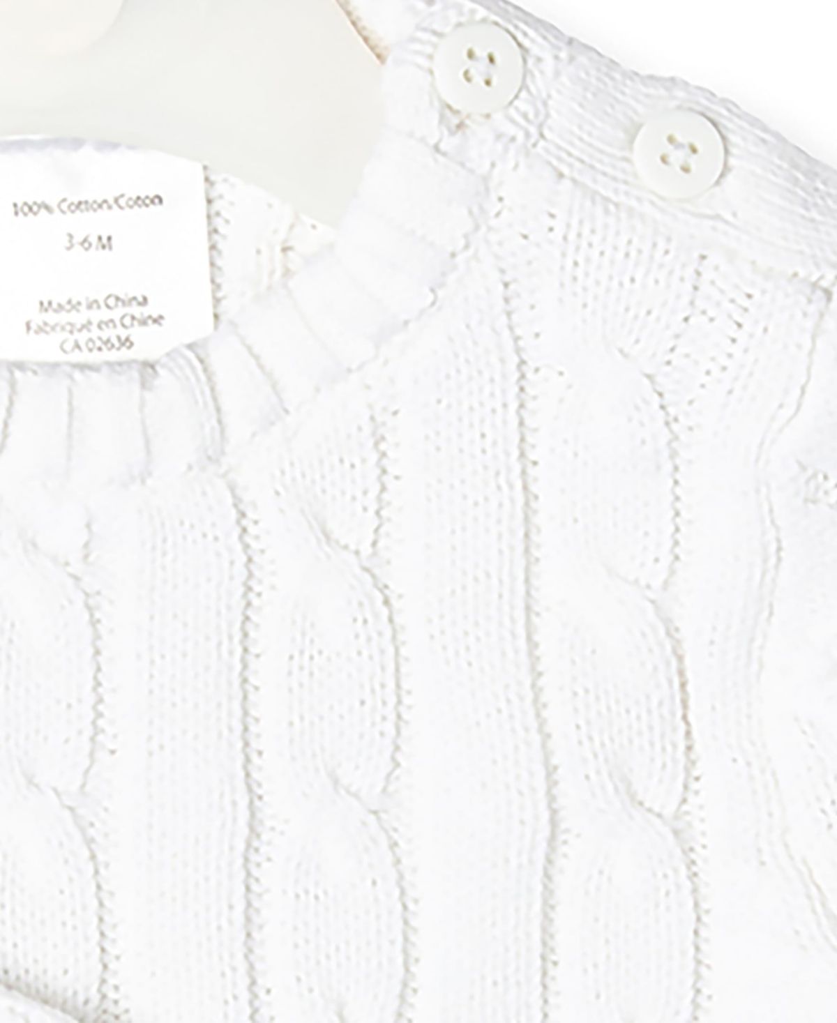 Baby Boys and Baby Girls Long Sleeved Cable Knit Romper