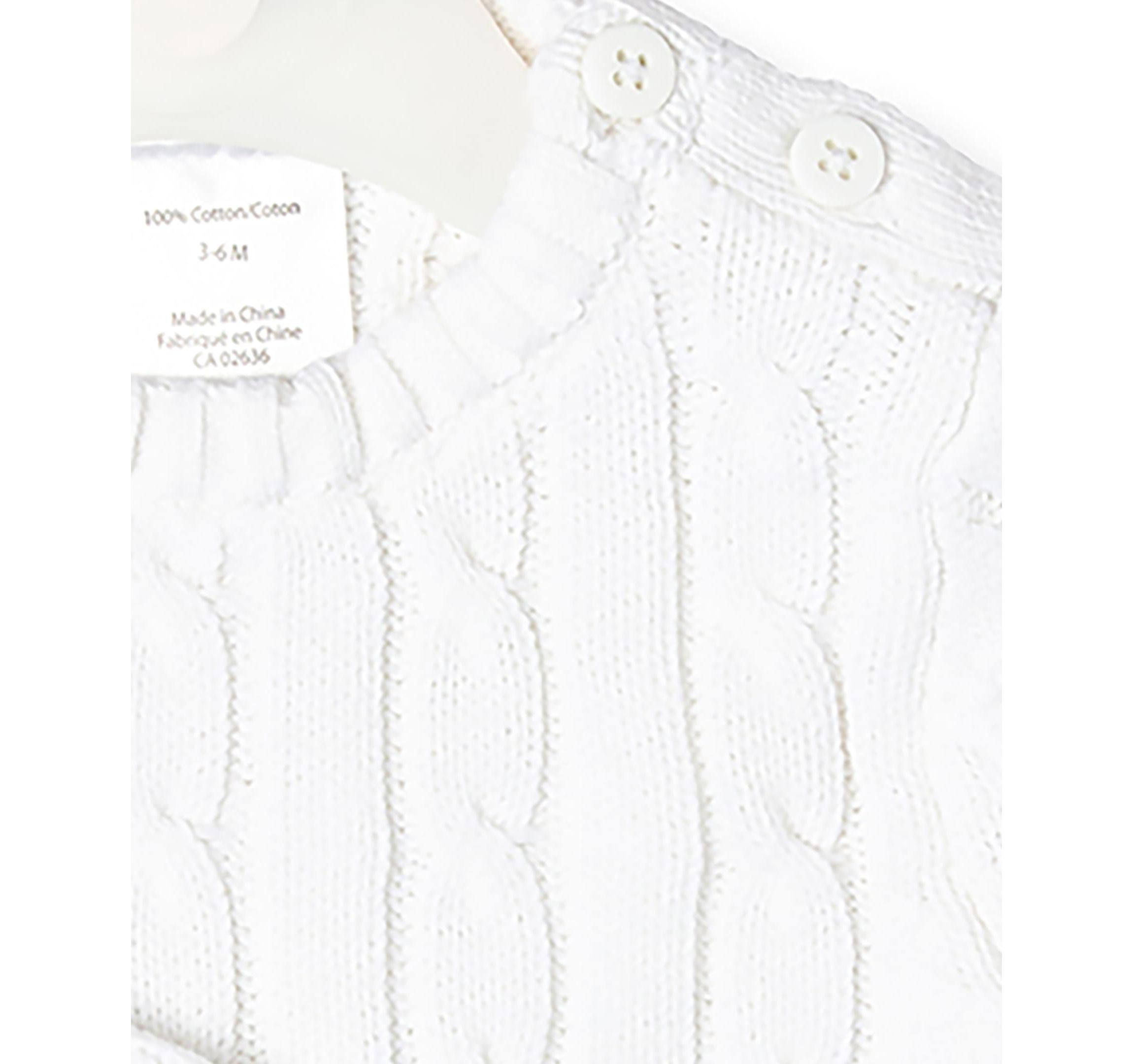Baby Boys and Baby Girls Long Sleeved Cable Knit Romper