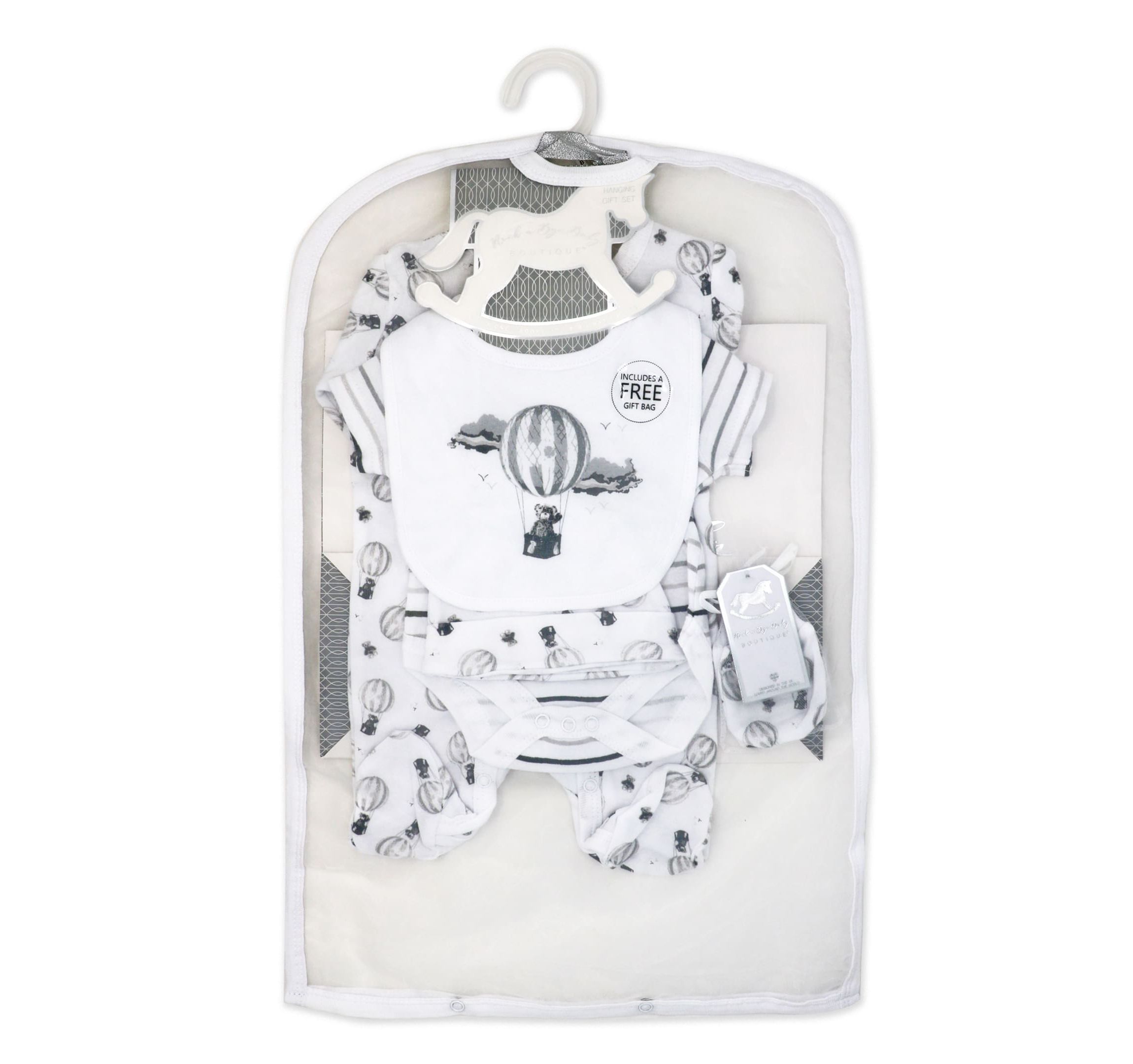 Baby Boys and Girls Hot Air Balloons Layette, 5 Piece Set