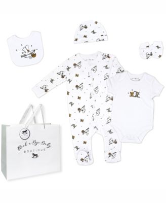 Baby Boys and Girls Busy Stork Layette, 5 Piece Set