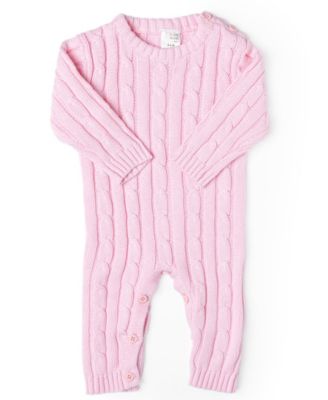 Baby Girls Long Sleeved Cable Knit Romper