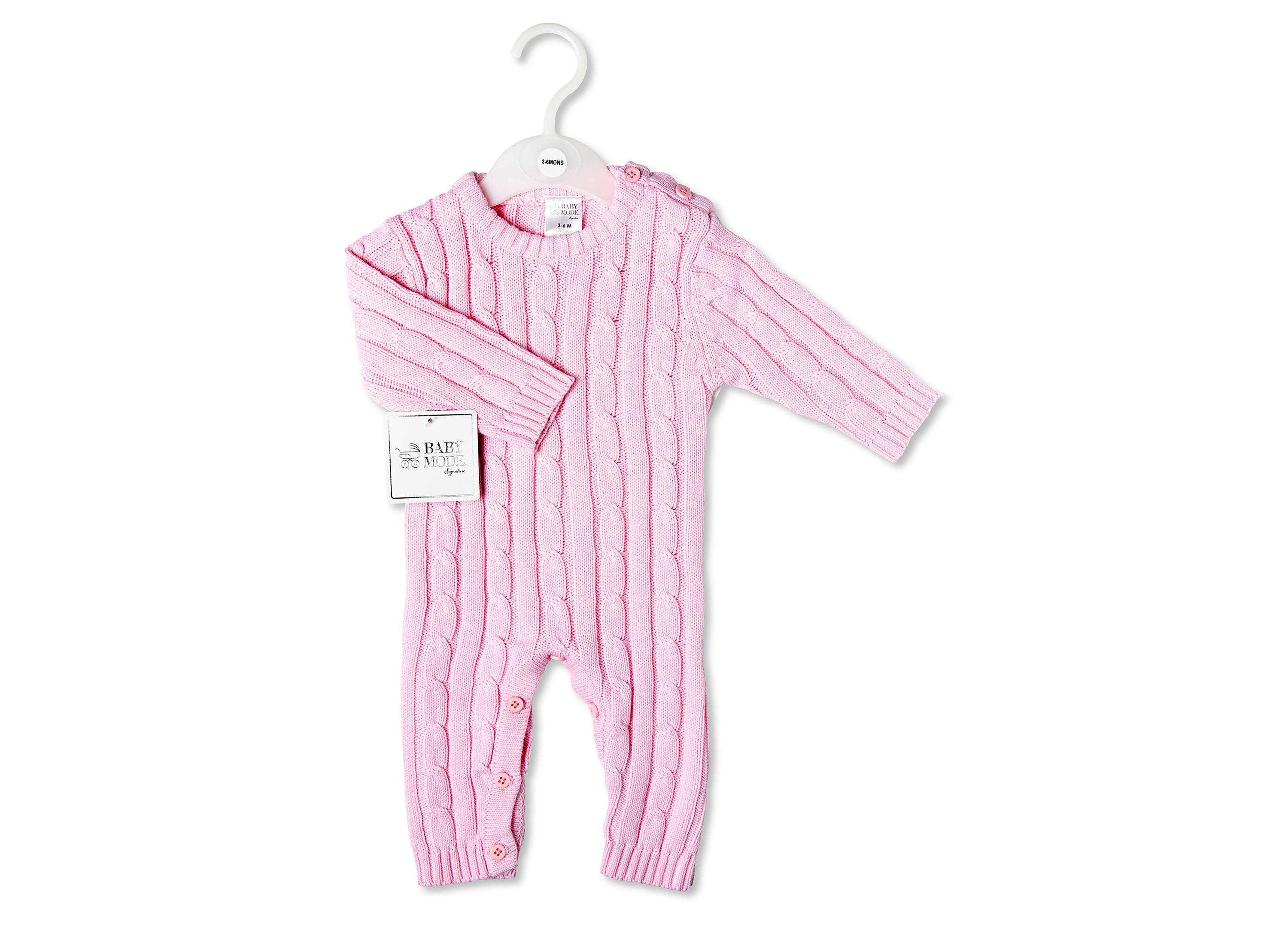 Baby Girls Long Sleeved Cable Knit Romper
