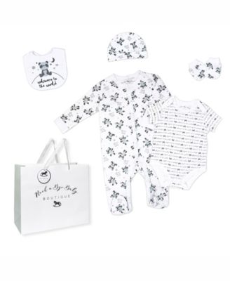 Baby Boys and Girls Panda World Layette, 5 Piece Set