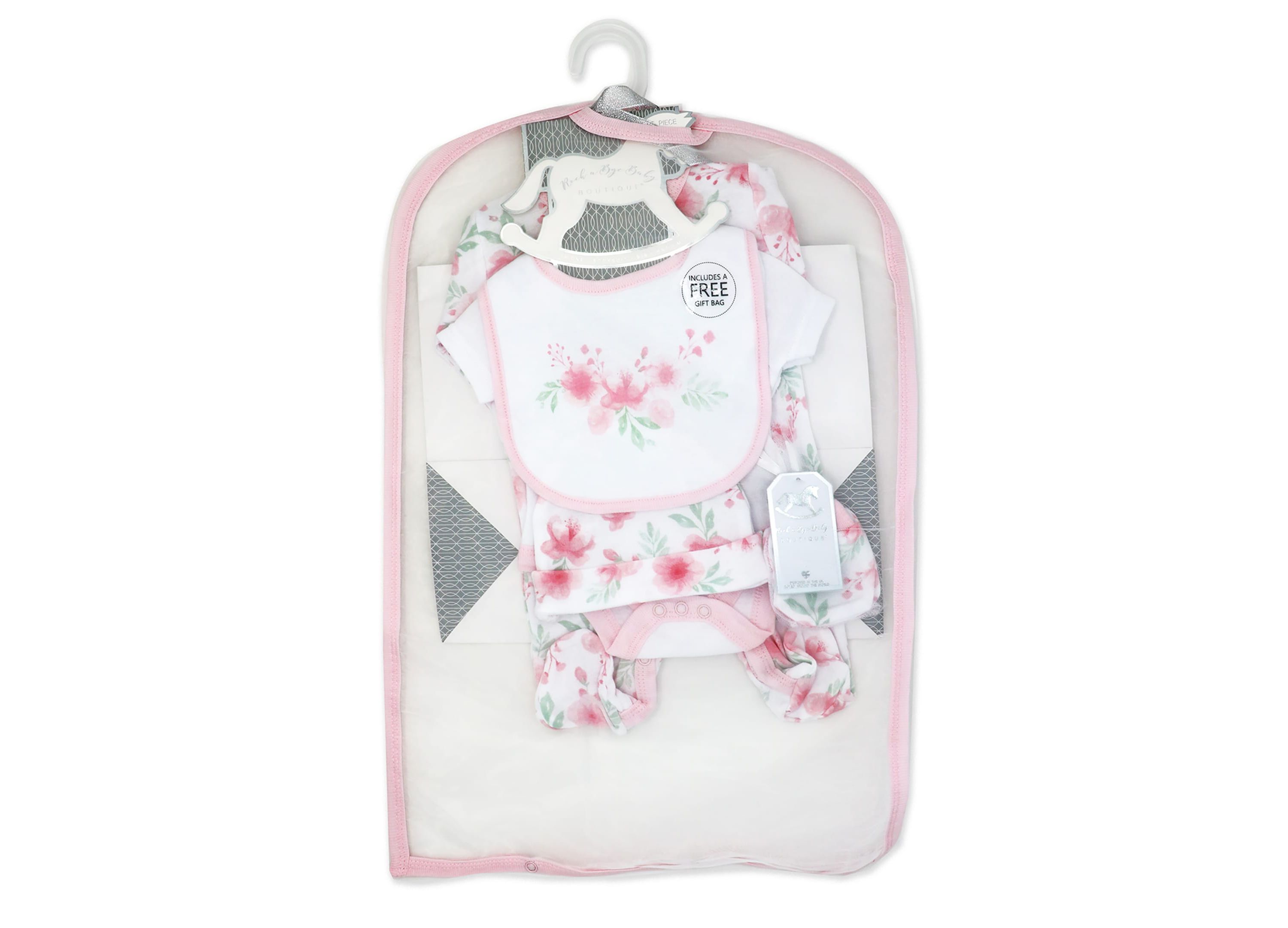 Baby Girls Soft Floral Layette, 5 Piece Set