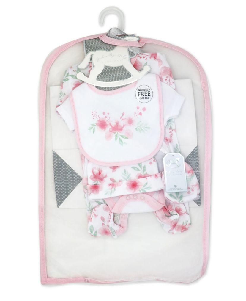 Baby Girls Soft Floral Layette, 5 Piece Set