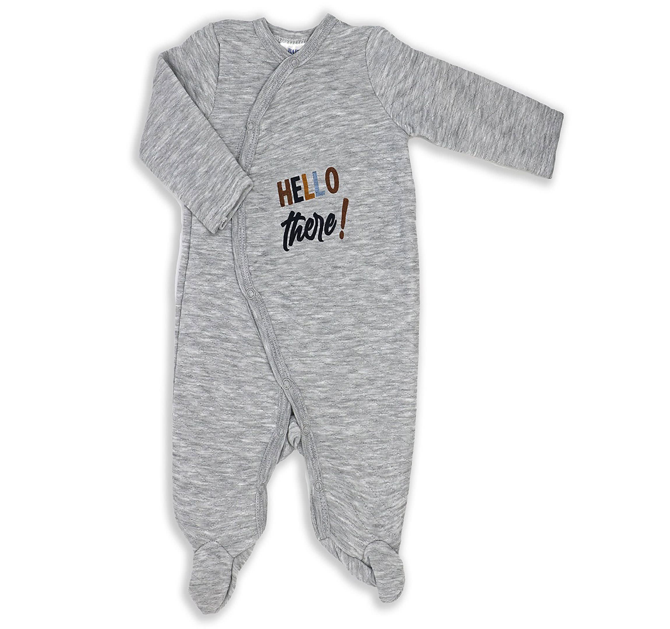Baby Boys and Baby Girls Hello There Quilted Footie