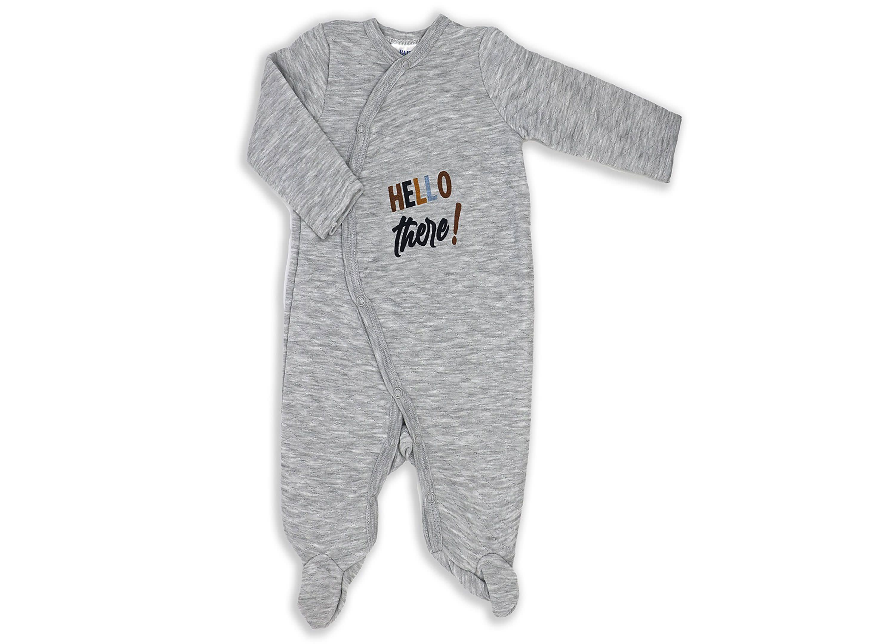 Baby Boys and Baby Girls Hello There Quilted Footie