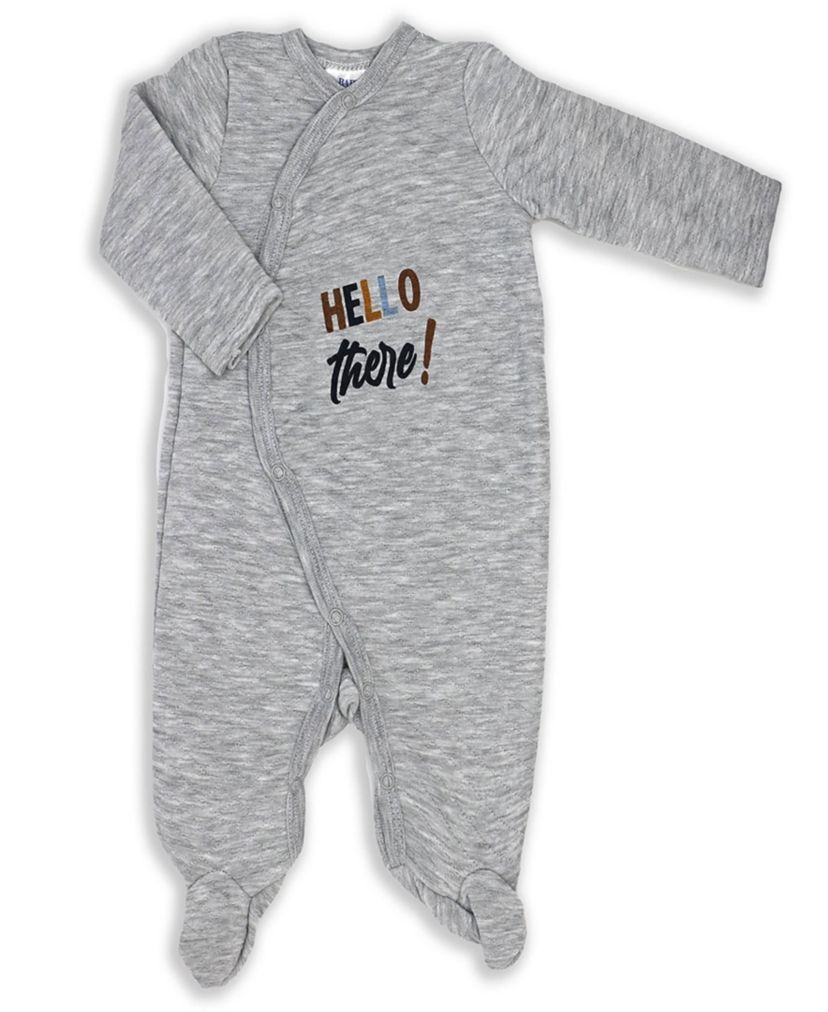 Baby Boys and Baby Girls Hello There Quilted Footie