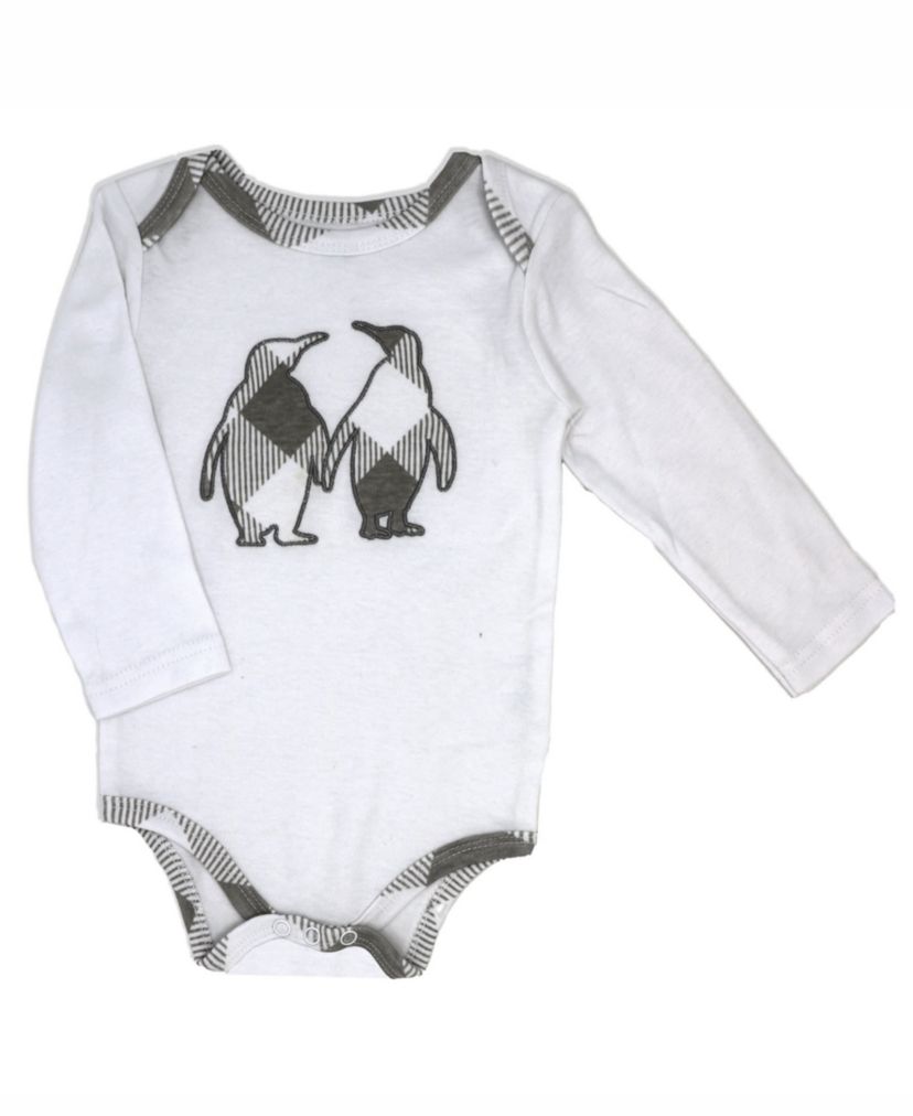 Baby Boys and Girls Gray Buffalo Plaid Plush 3 Piece Lounge Set