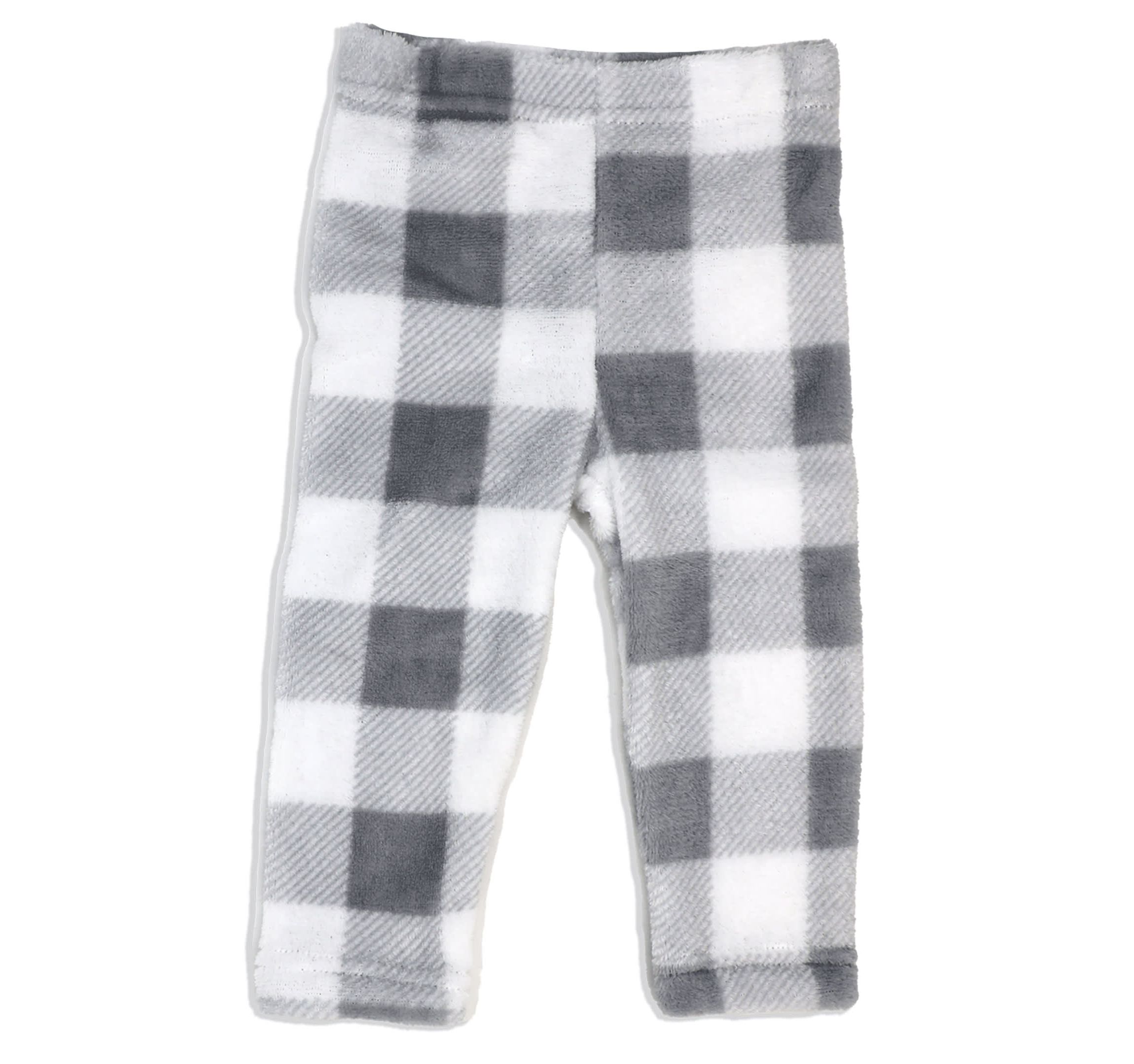 Baby Boys and Girls Gray Buffalo Plaid Plush 3 Piece Lounge Set