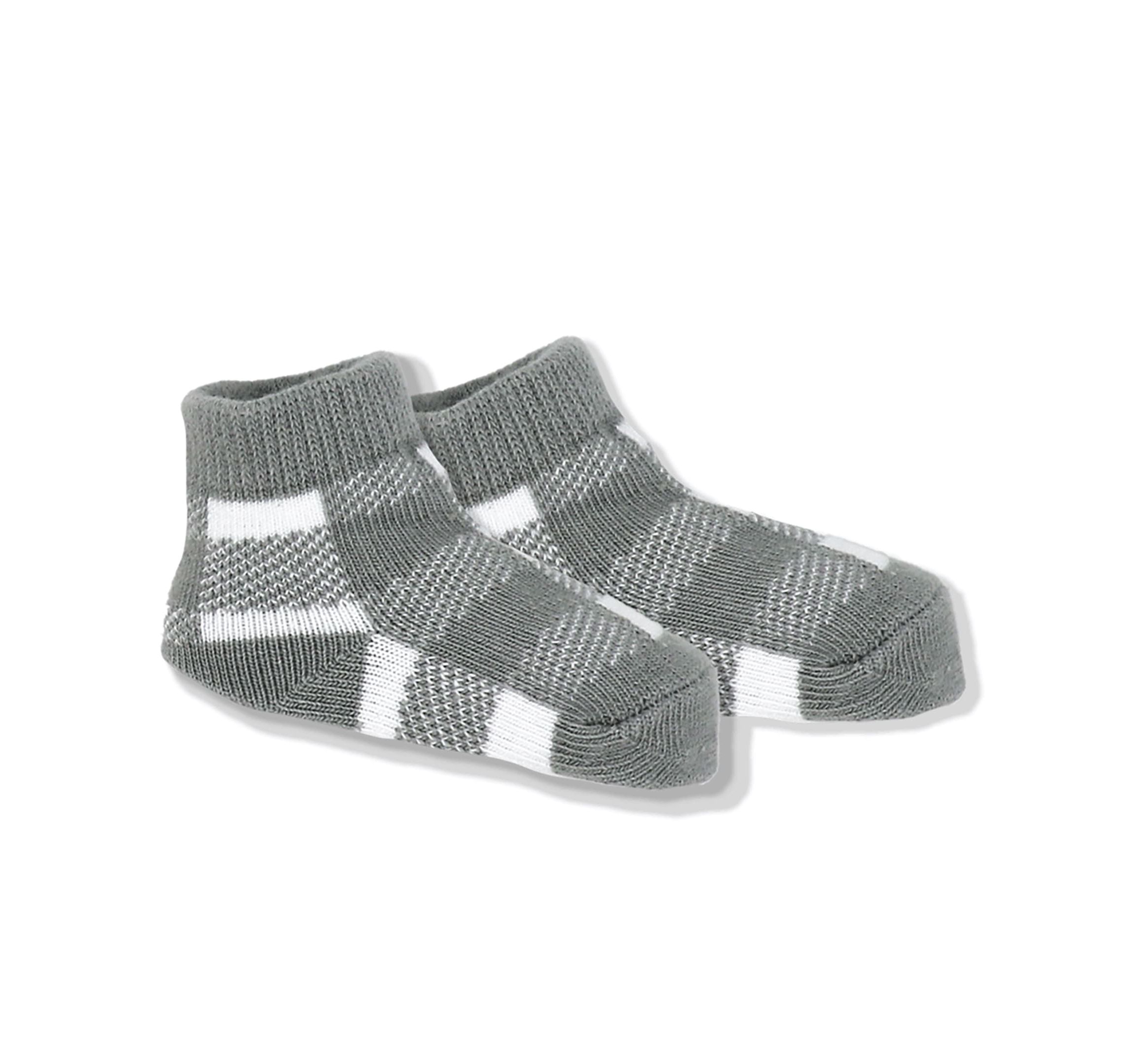 Baby Boys and Girls Gray Buffalo Plaid Plush 3 Piece Lounge Set