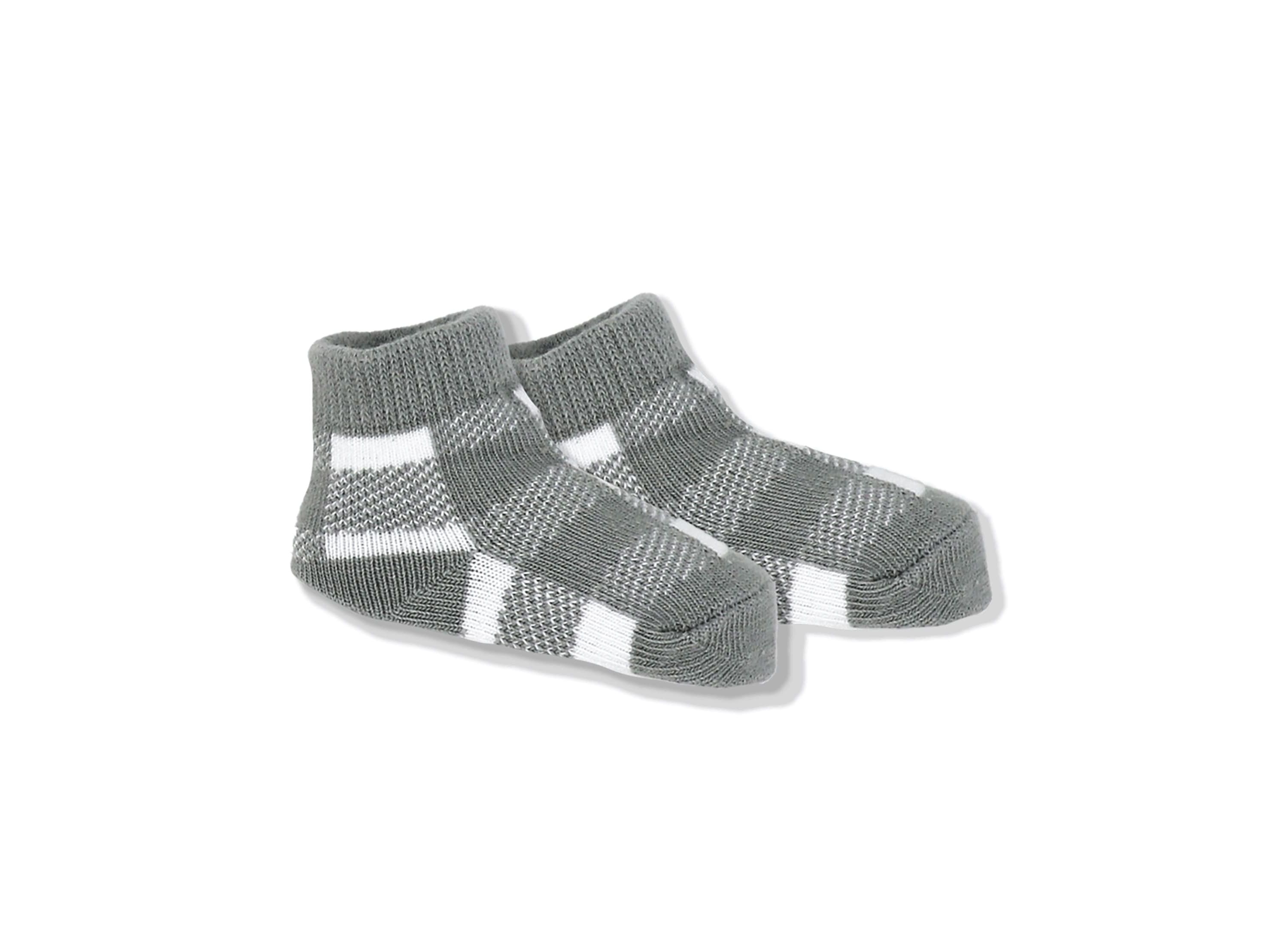 Baby Boys and Girls Gray Buffalo Plaid Plush 3 Piece Lounge Set