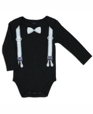 Baby Boys 3 Piece Suspender Bodysuit, Pants and Socks Set