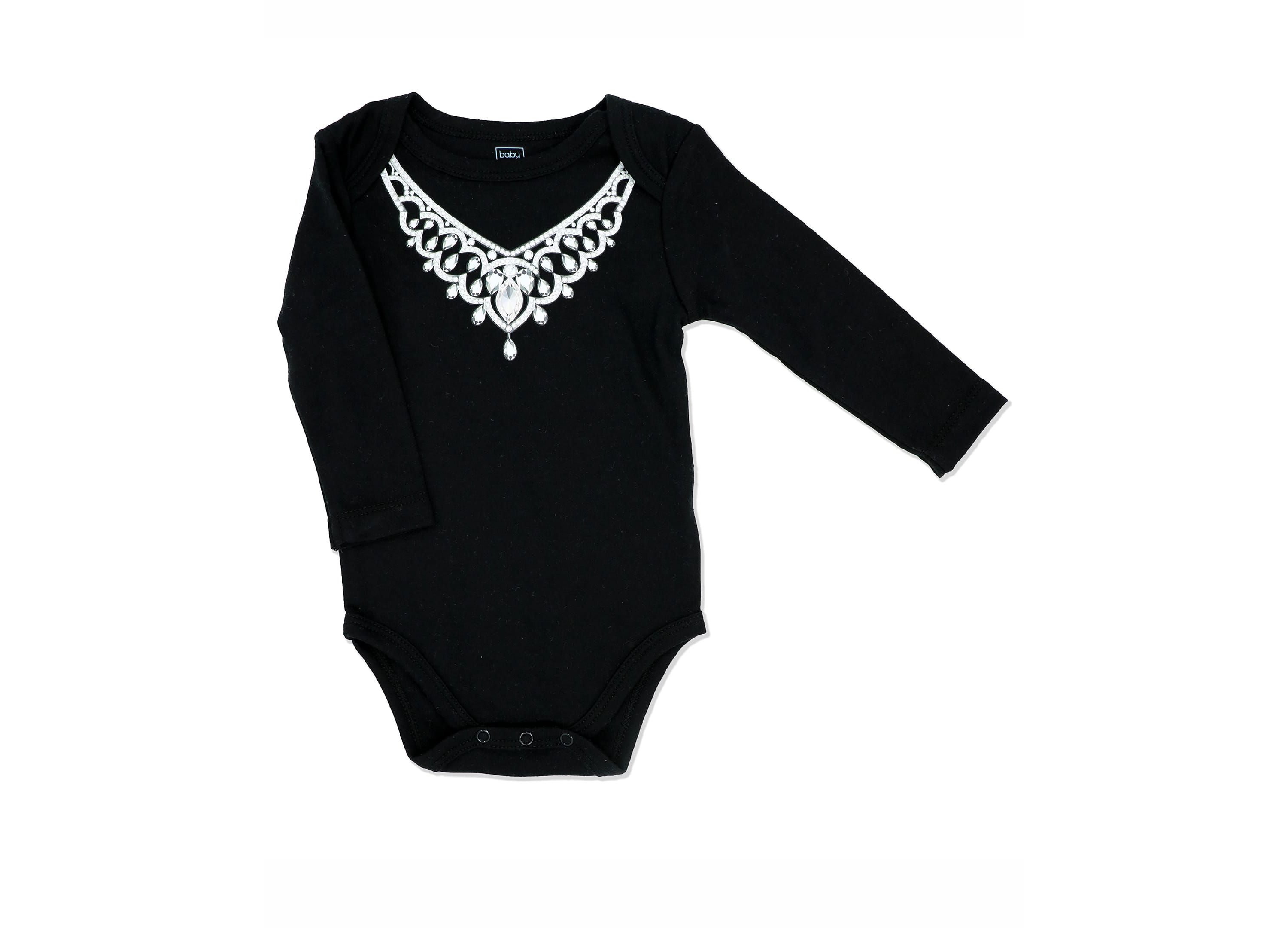 Baby Girls 3 Piece Diamond Necklace Bodysuit, Pants and Socks Set