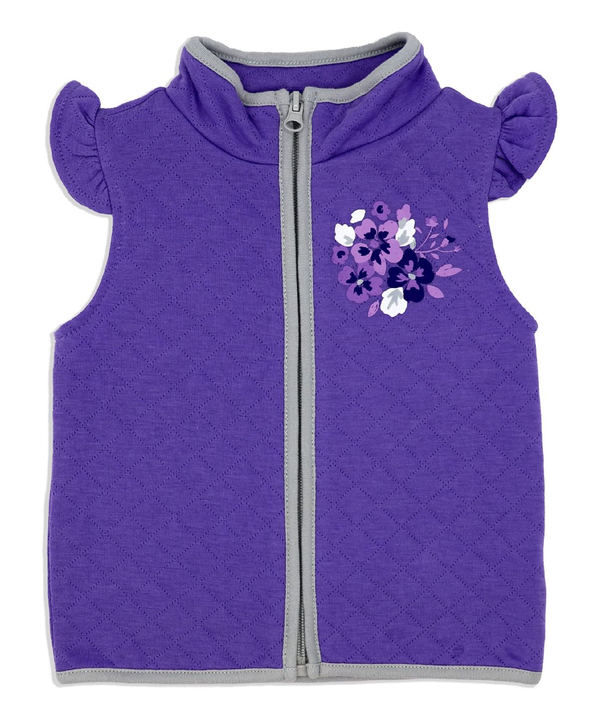 Baby Girls 3 Piece Purple Floral Vest Set