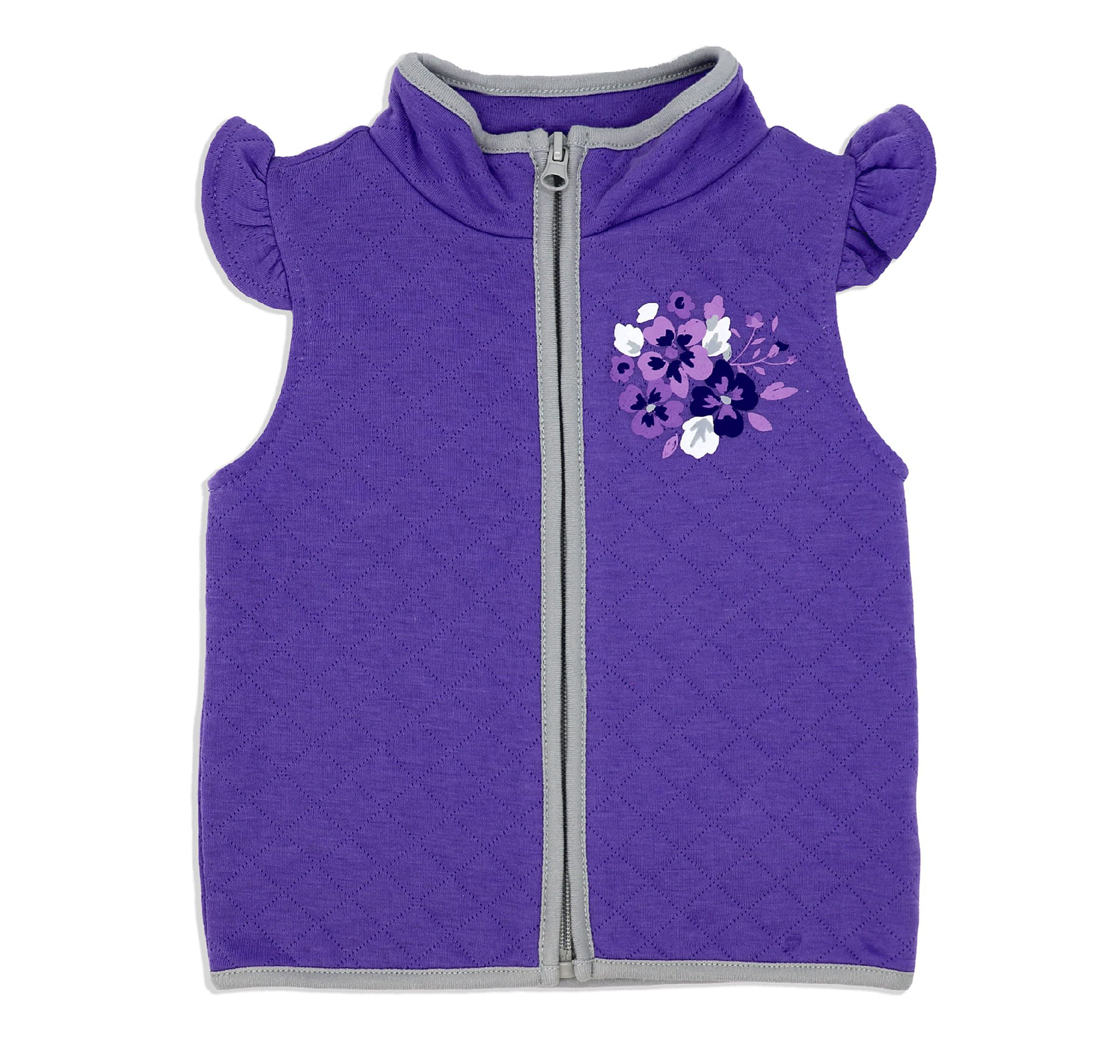 Baby Girls 3 Piece Purple Floral Vest Set