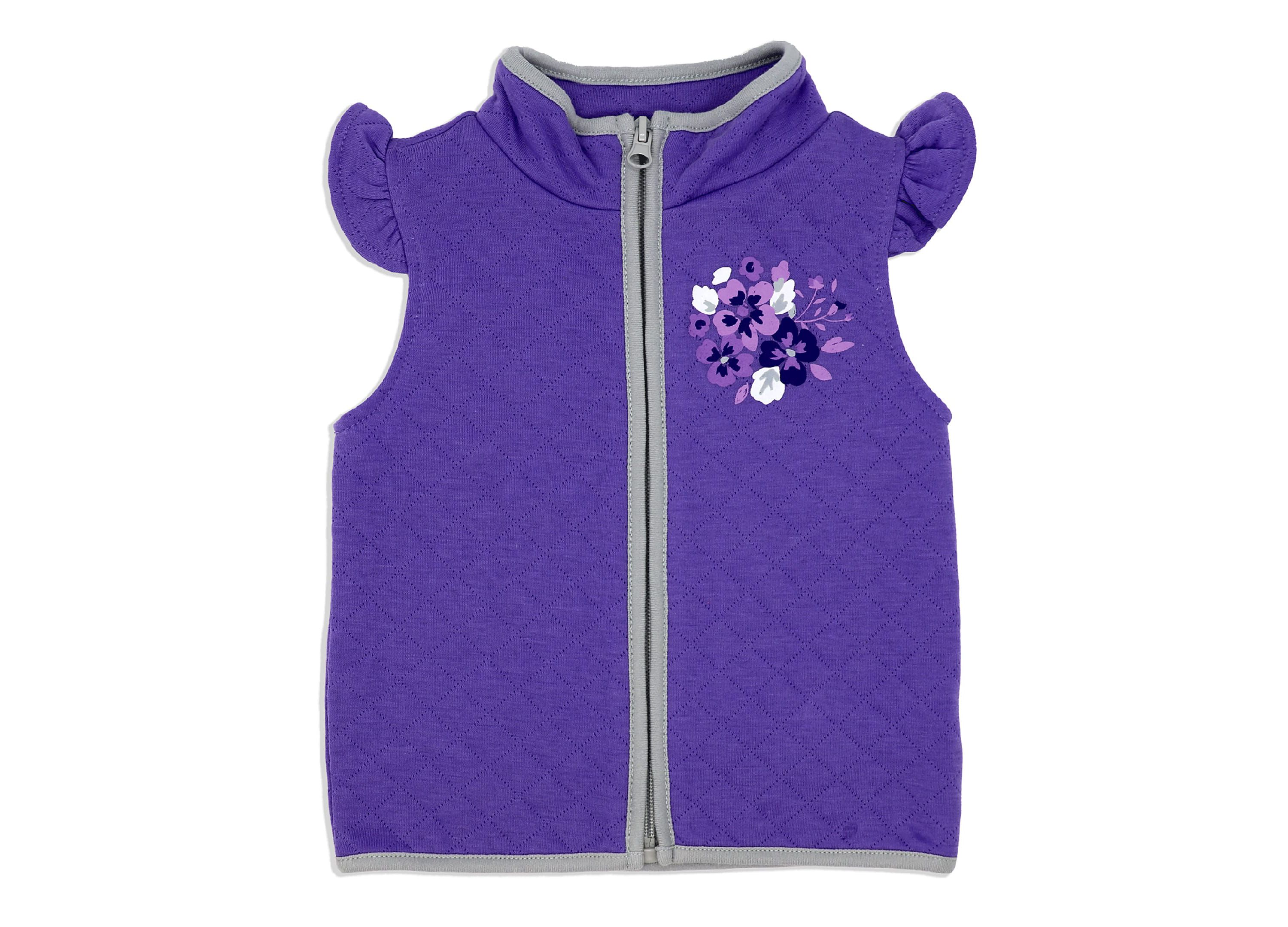 Baby Girls 3 Piece Purple Floral Vest Set