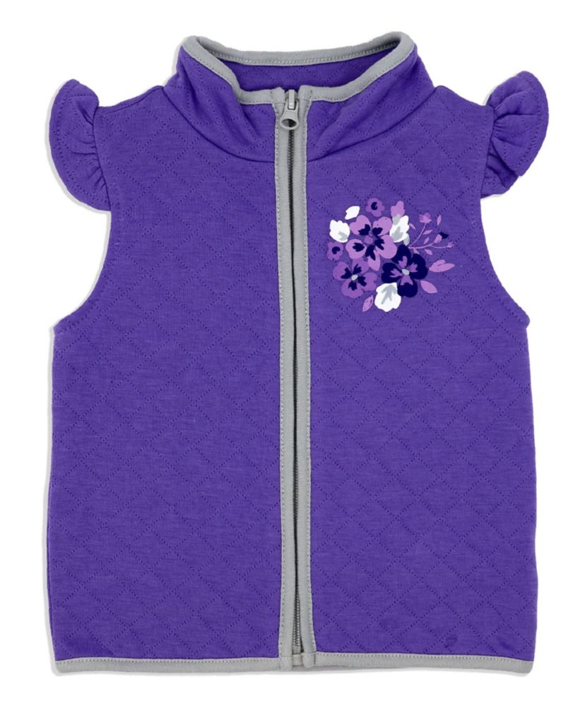 Baby Girls 3 Piece Purple Floral Vest Set
