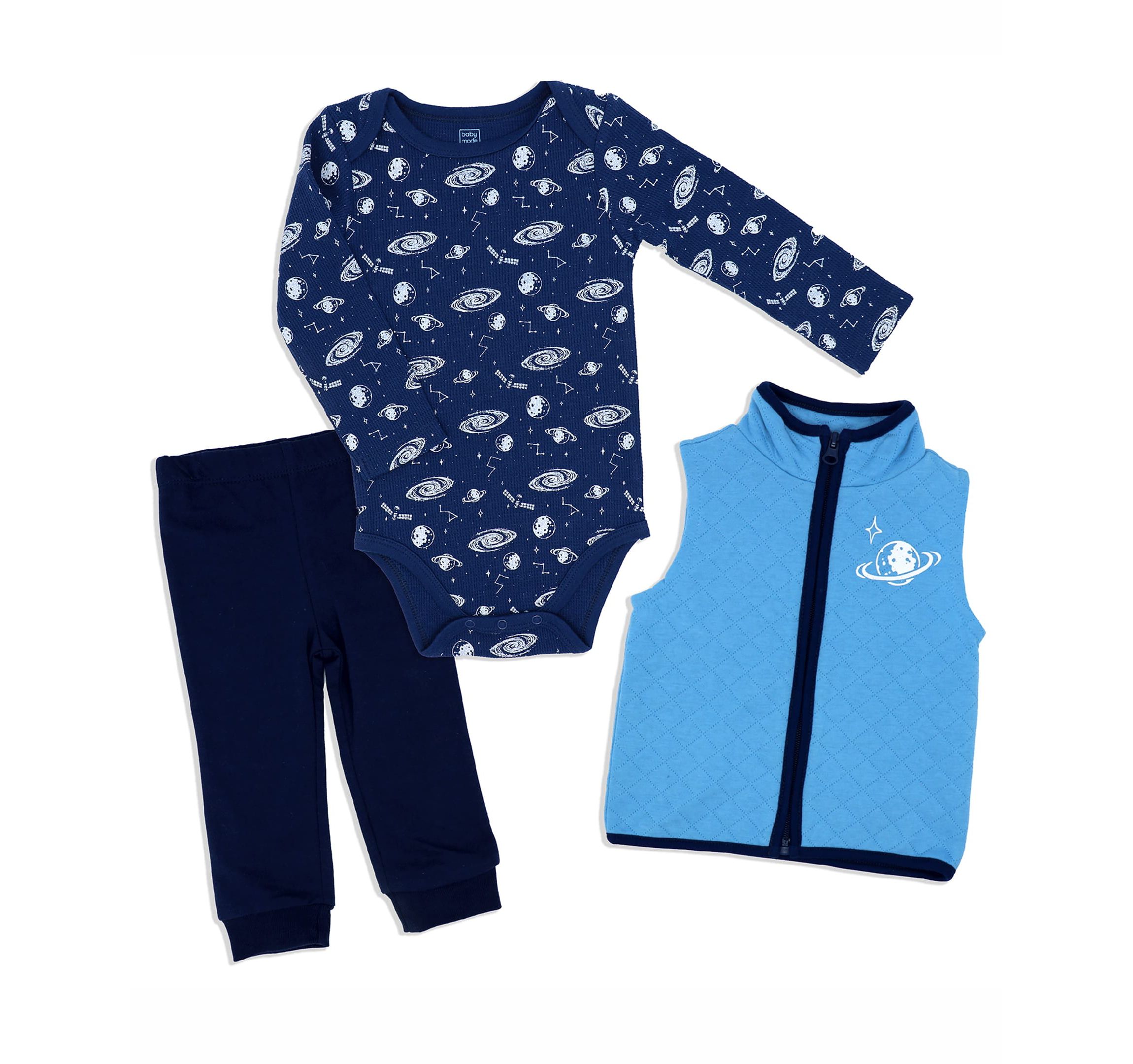 Baby Boys 3 Piece Galaxy Vest Set