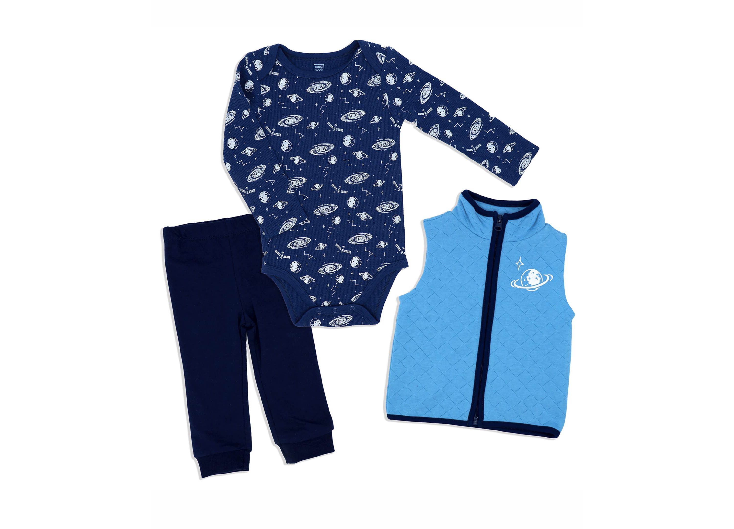Baby Boys 3 Piece Galaxy Vest Set