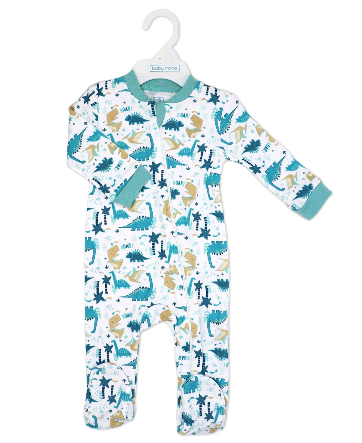 Baby Boys and Baby Girls 2 Pack Zippered Footies, Dino & Safari