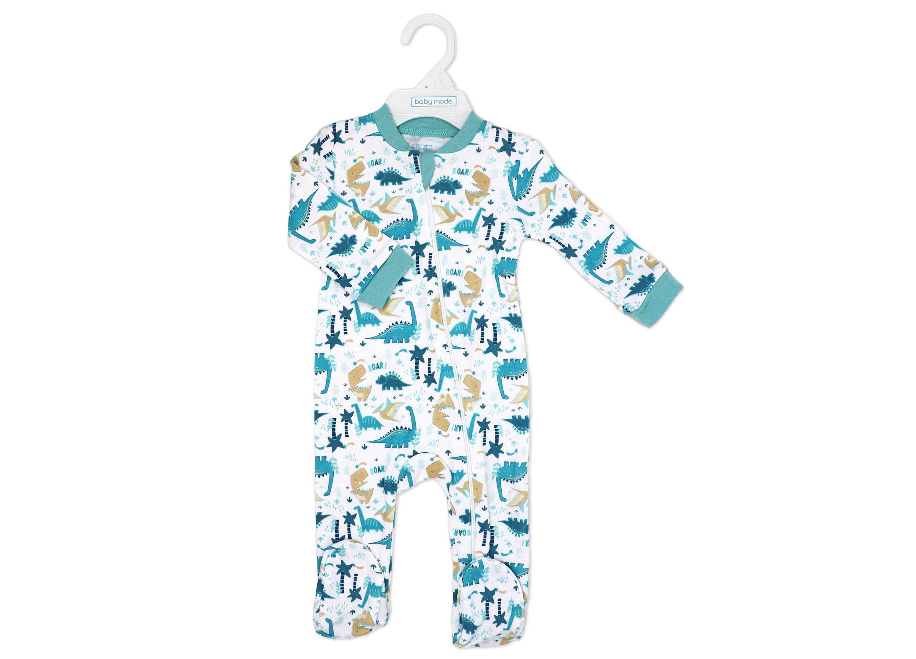 Baby Boys and Baby Girls 2 Pack Zippered Footies, Dino & Safari