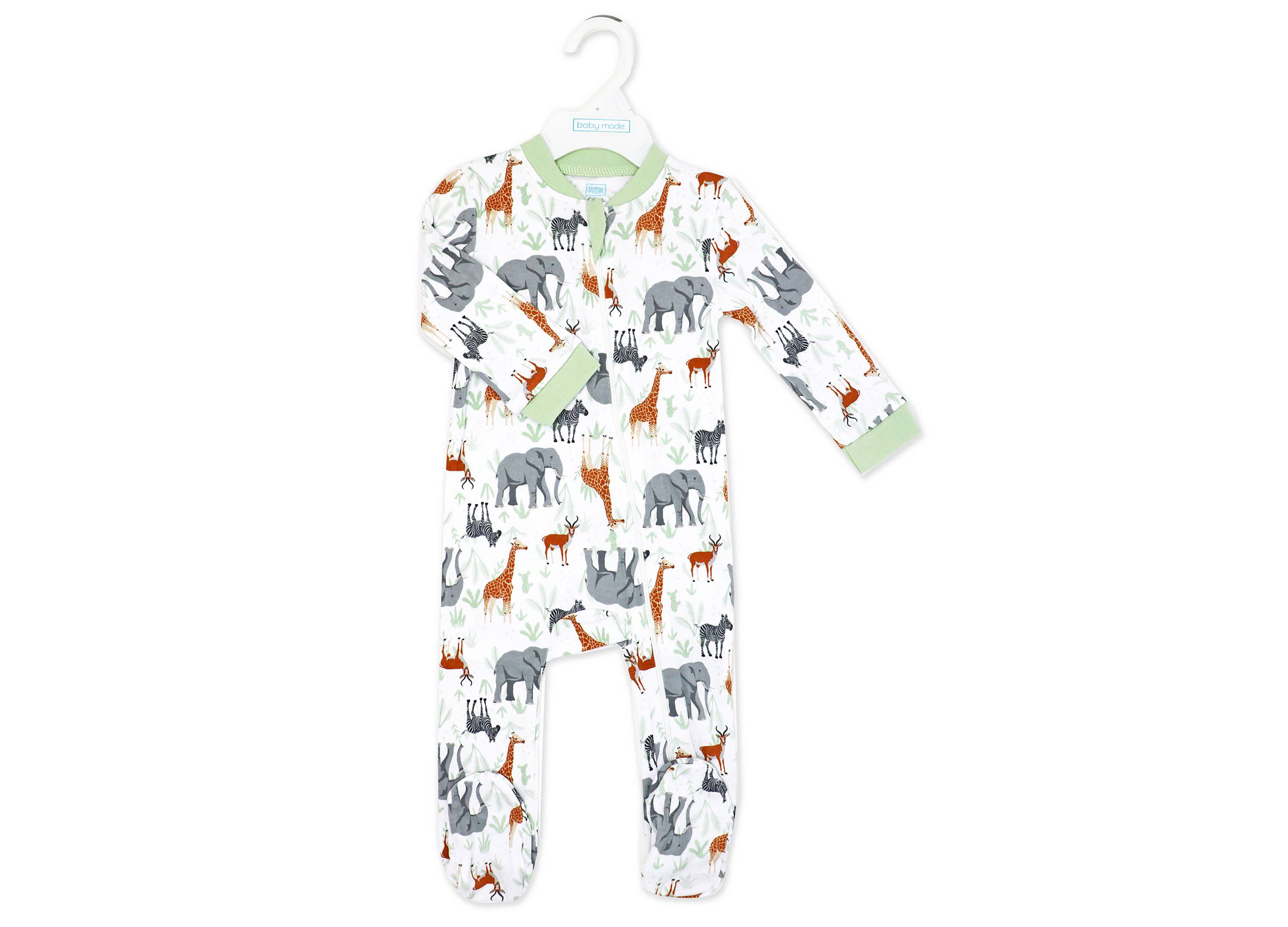 Baby Boys and Baby Girls 2 Pack Zippered Footies, Dino & Safari