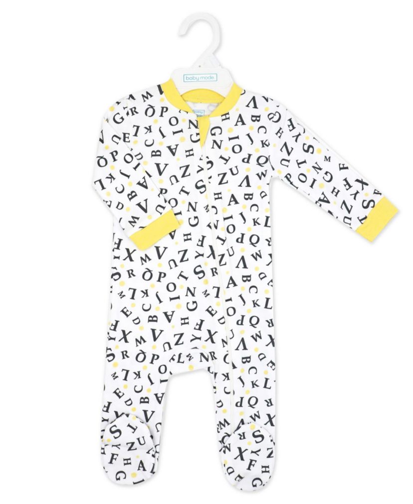 Baby Boys and Baby Girls 2 Pack Zippered Footies, ABCs and Made with Love
