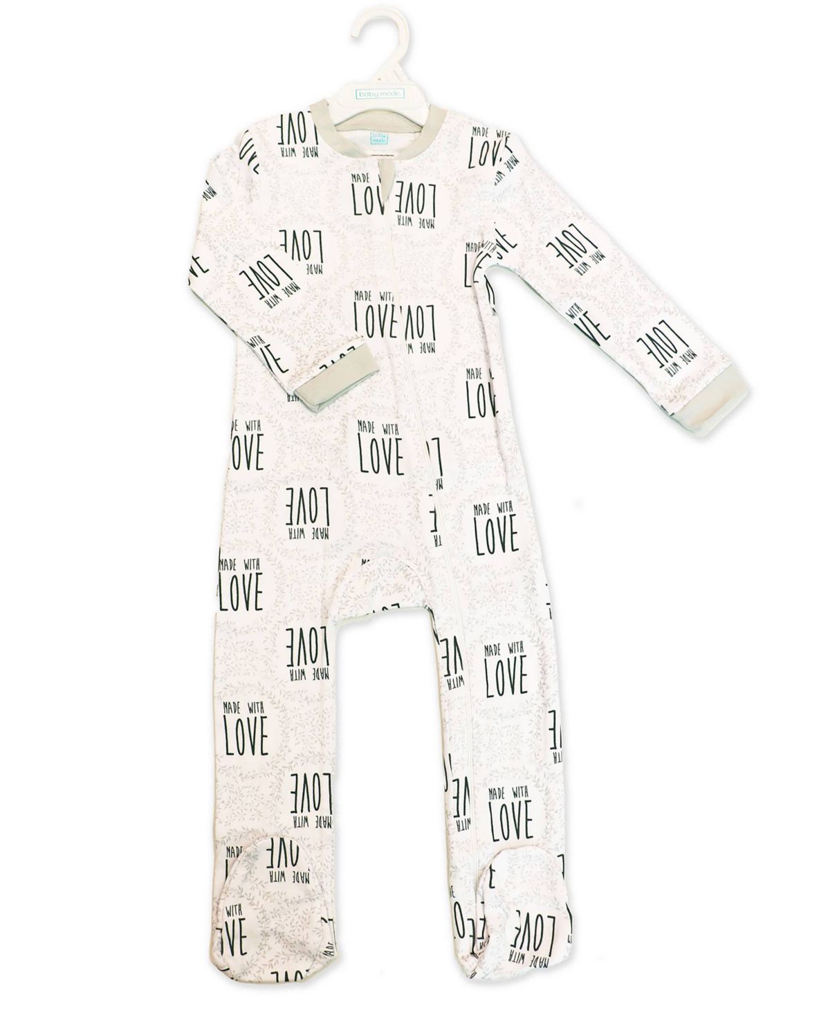 Baby Boys and Baby Girls 2 Pack Zippered Footies, ABCs and Made with Love