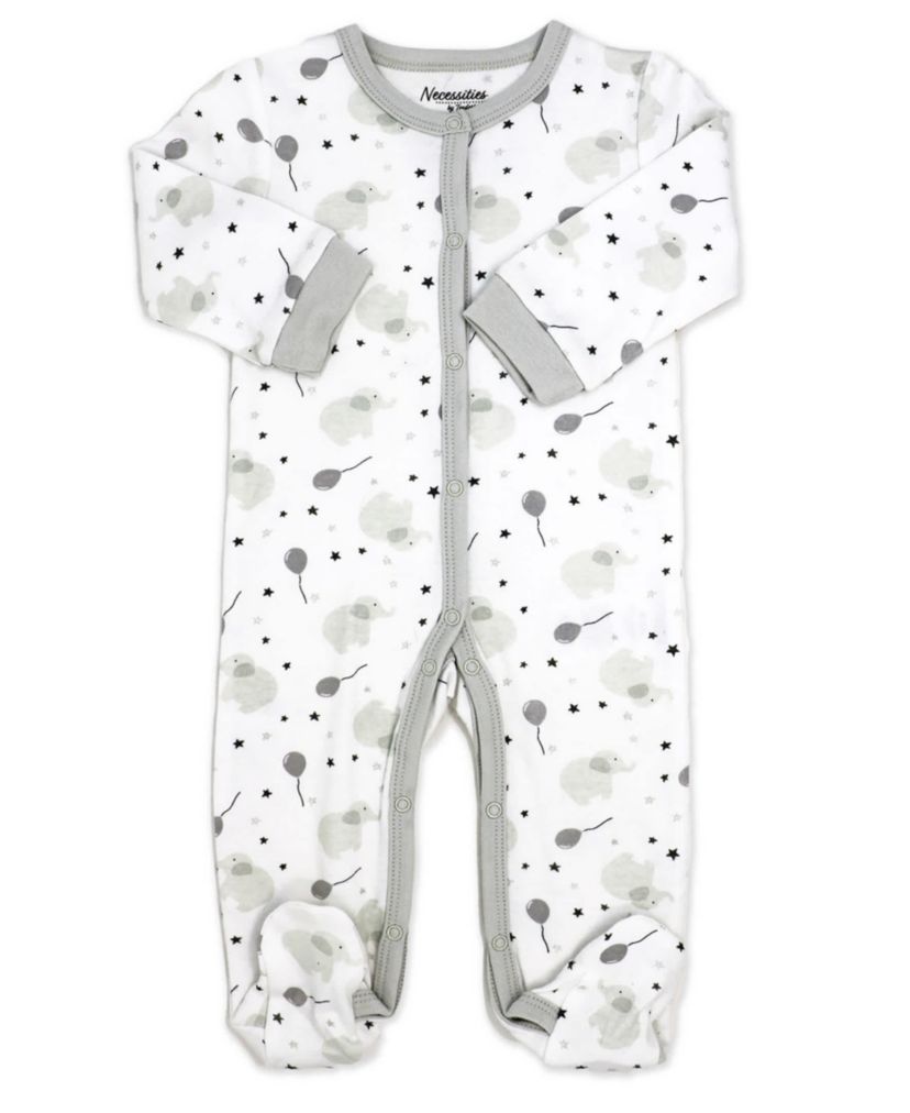 22 Piece Babys Gray Elephants and Woodland Infant Apparel Layette Gift Set