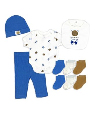 Rock-A-Bye-Baby Boutique Baby Boys 10 Piece Layette Set, Blue Bear, 3 - 6 Months