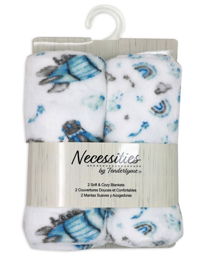 Baby Boys and Baby Girls 2 Pack Fleece Baby Blankets