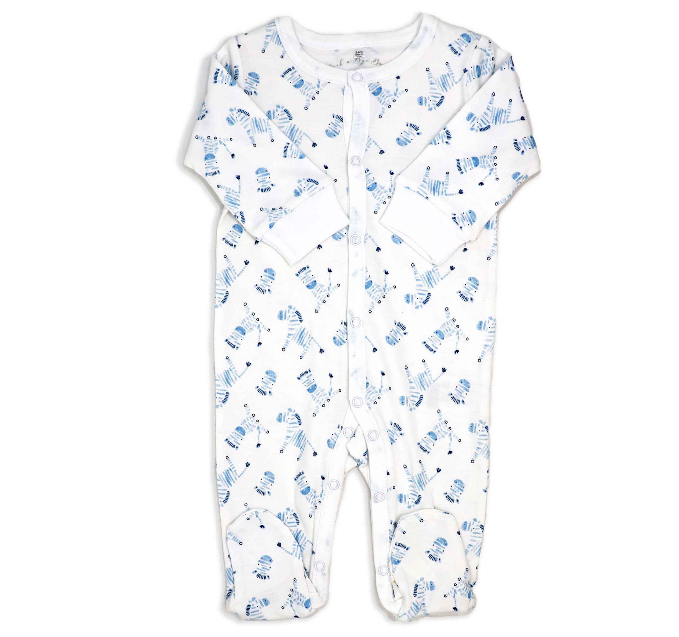 Baby Boys 8 Piece Blue Zebras Layette Gift Set