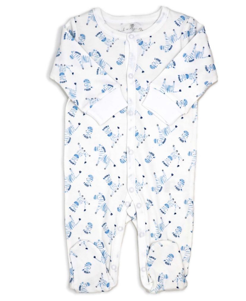 Baby Boys 8 Piece Blue Zebras Layette Gift Set