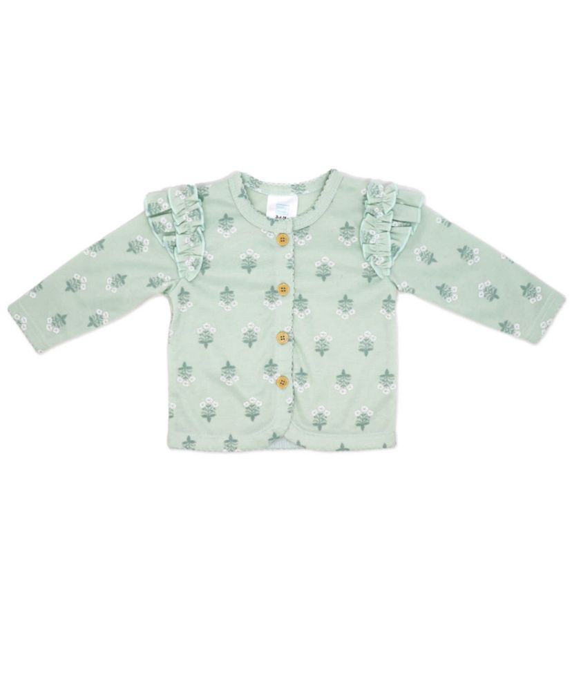 Baby Girls 3 Piece Misty Green Bell Pants and Jacket Set