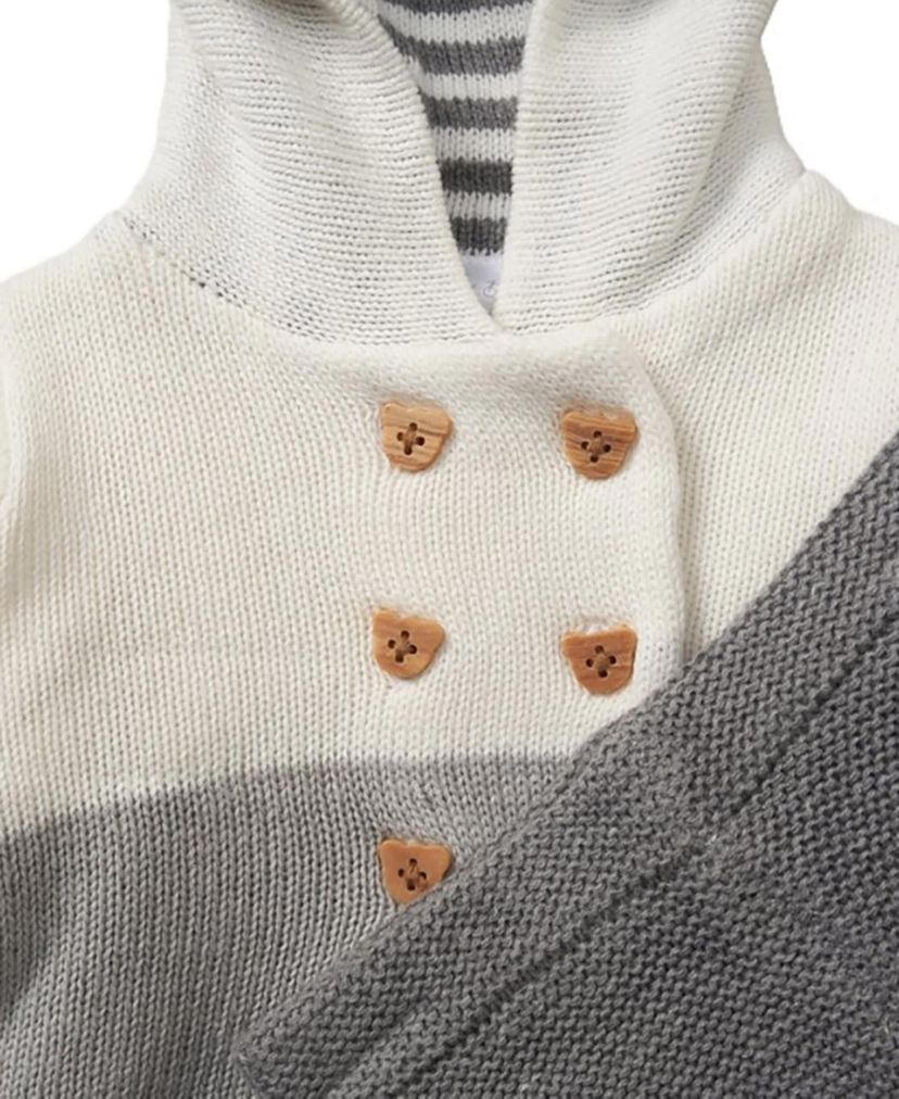 Baby Boys and Baby Girls 2 Piece Variegated Gray Jacket and Trouser Knitted Set