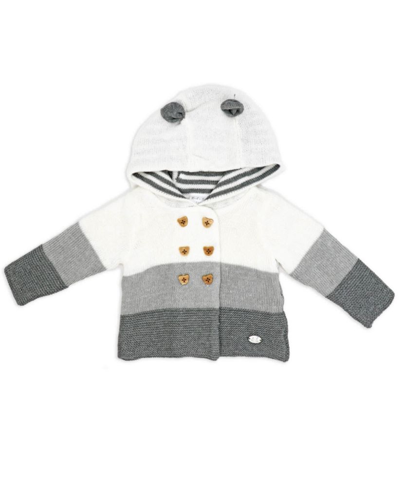 Baby Boys and Baby Girls 2 Piece Variegated Gray Jacket and Trouser Knitted Set