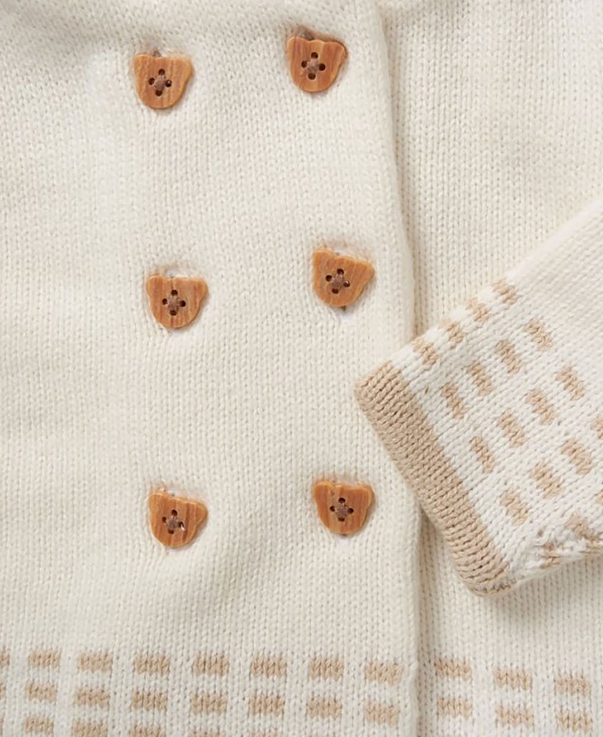 Baby Boys and Baby Girls 2 Piece Oatmeal Jacket and Trouser Knitted Set