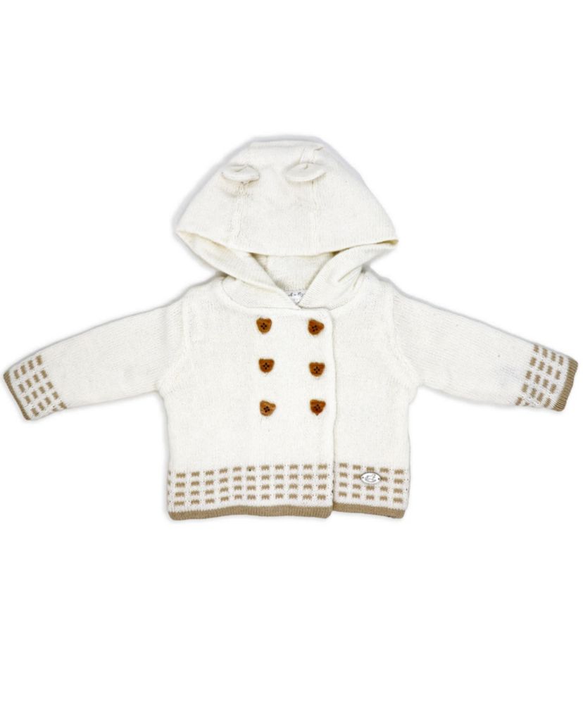 Baby Boys and Baby Girls 2 Piece Oatmeal Jacket and Trouser Knitted Set